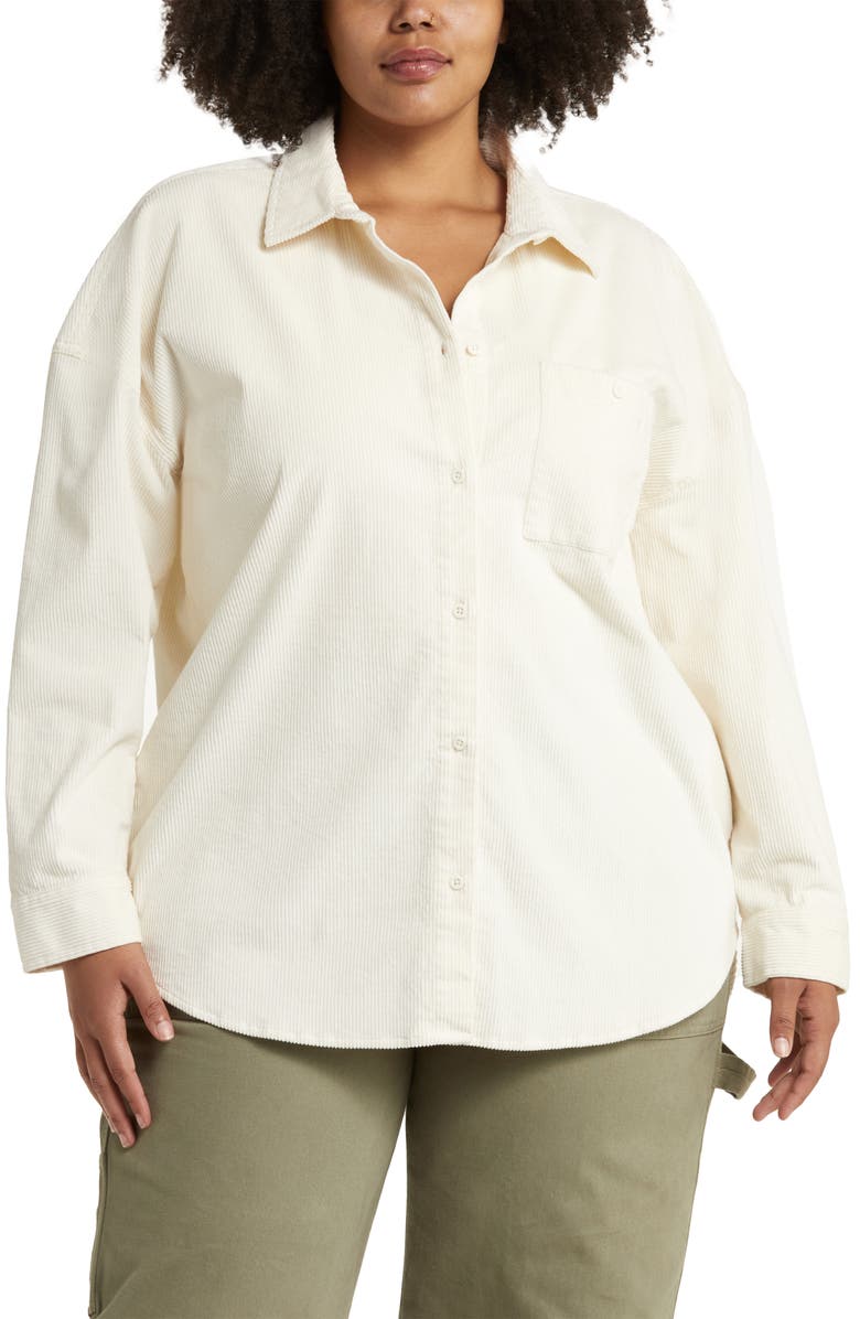 BP. Corduroy Button-Up Shirt, Alternate, color,