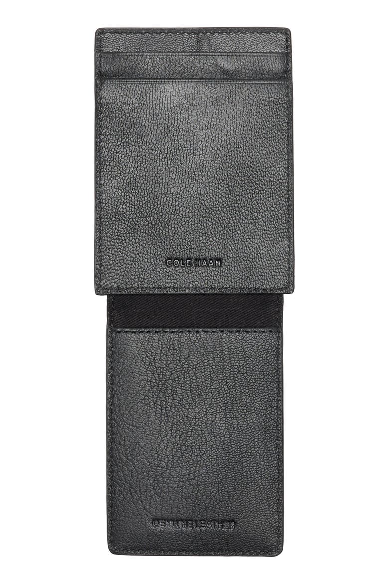 Veronique Leather Card Case, Alternate, color, BLACK/ COGNAC