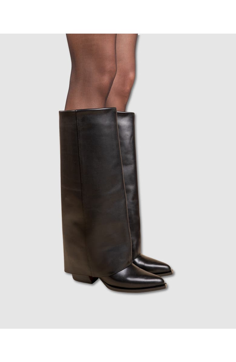 MI/MAI Joan Leather Cuff Boots, Alternate, color, Black