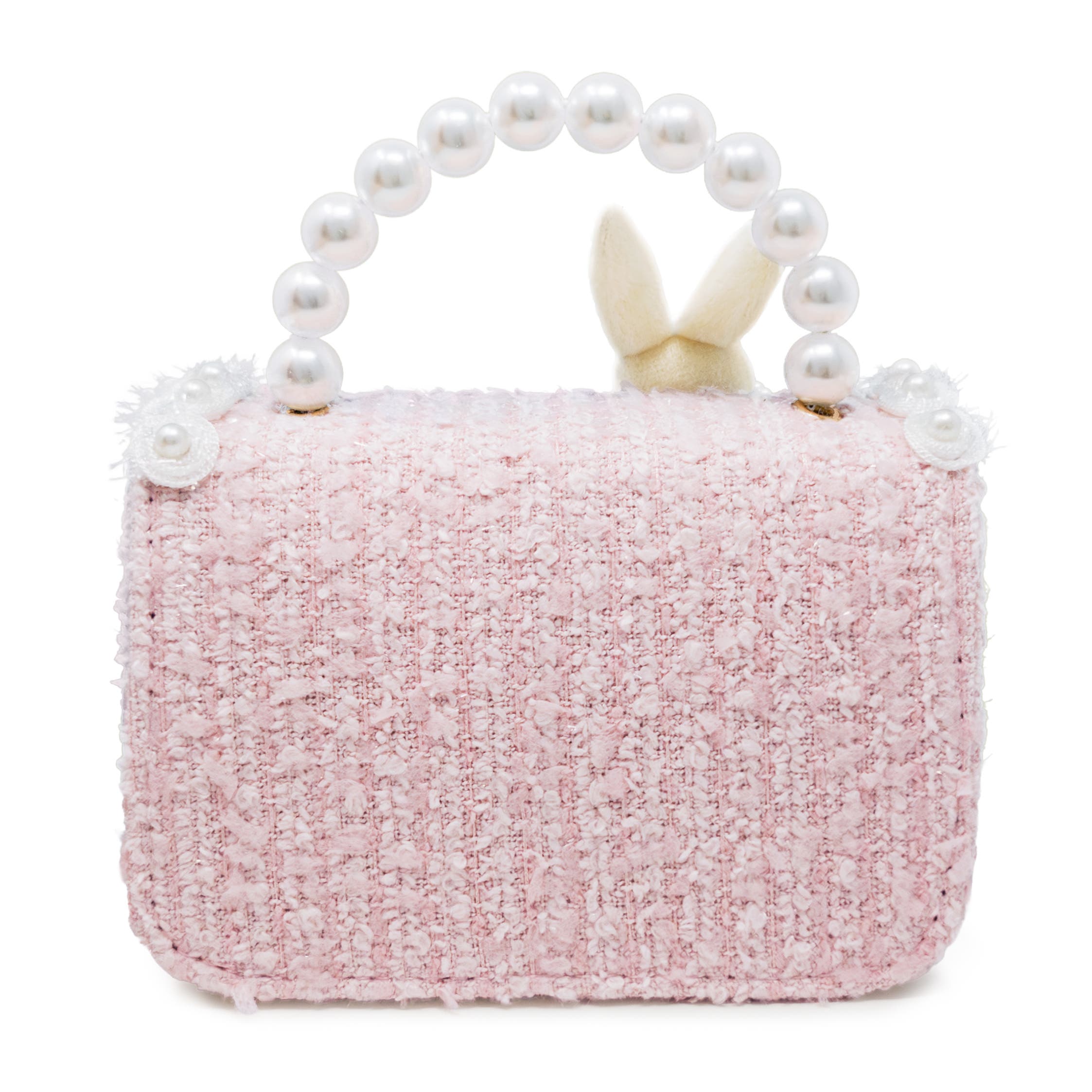 Bunny Royale Pearl Tweed Handbag, Alternate, color, Ballet Pink