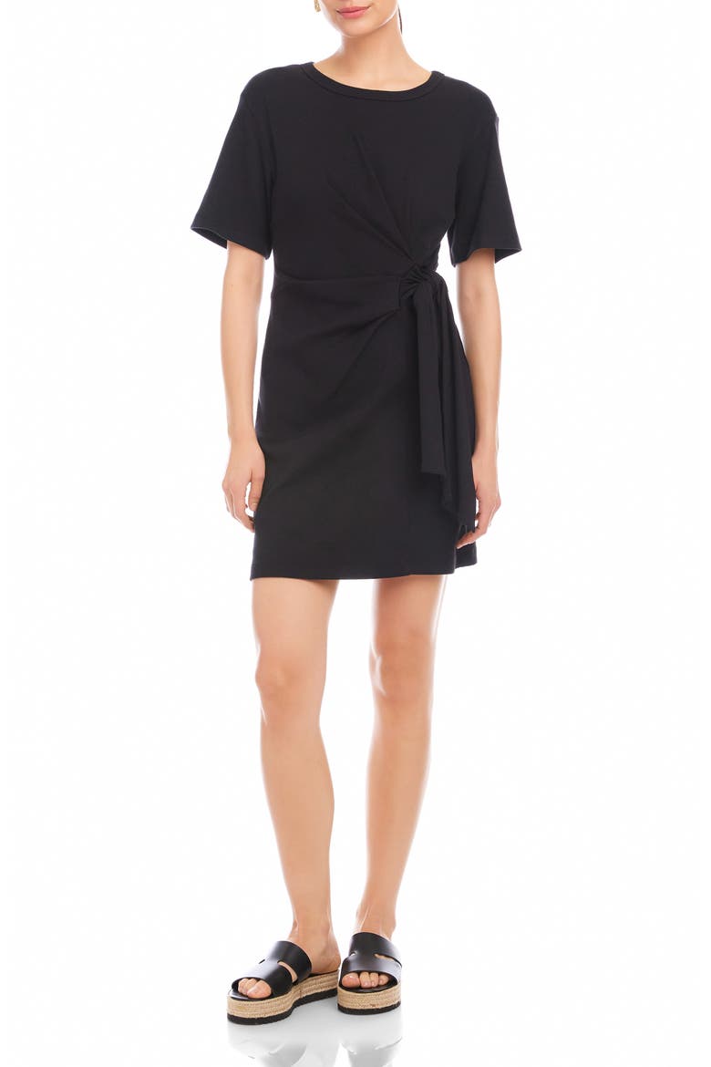 Diana Side Tie Dress, Main, color, BLACK