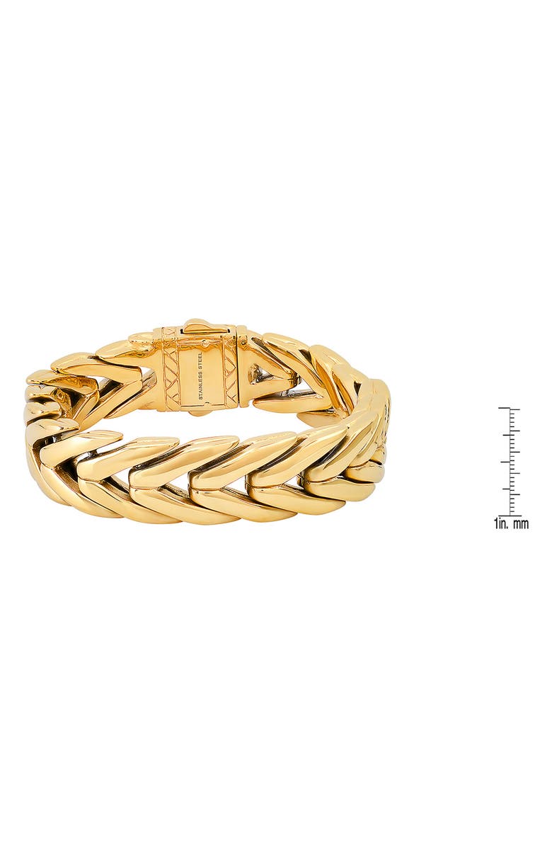 HMY JEWELRY Chunky Wheat Chain Bracelet, Alternate, color, Gold