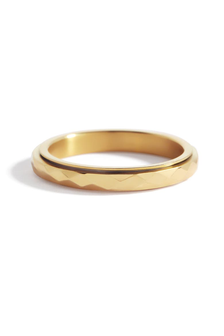Dainty Hammered Band Spinning Fidget Ring, Alternate, color, Gold-Tone