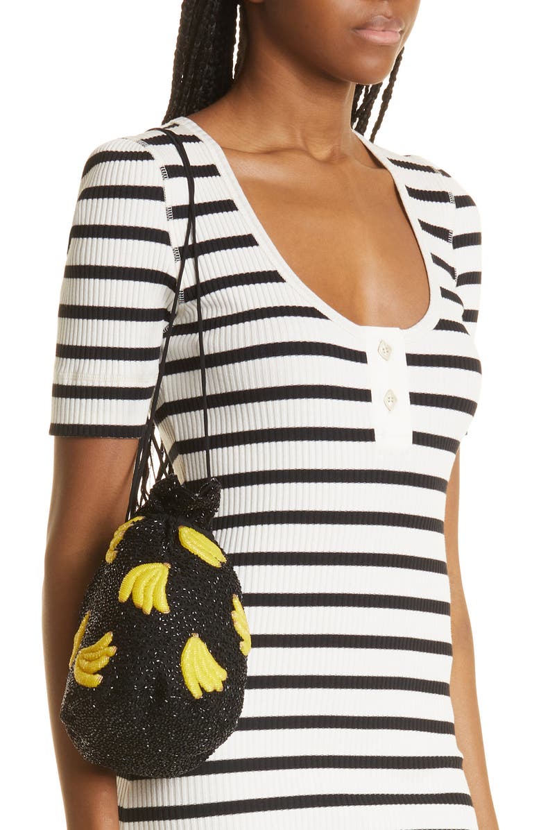 Ganni Beaded Bucket Bag, Alternate, color,