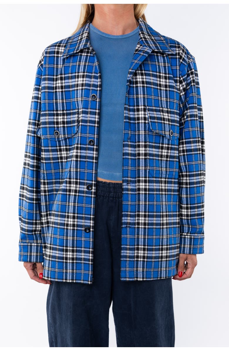 ARIKO Bucky Heavy Flannel Over Shirt, Main, color, Blue / Black
