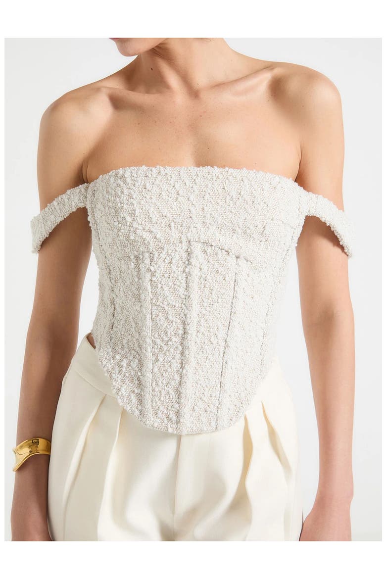 Bonnie Boucle Bardot Corset Top, Main, color, Off White