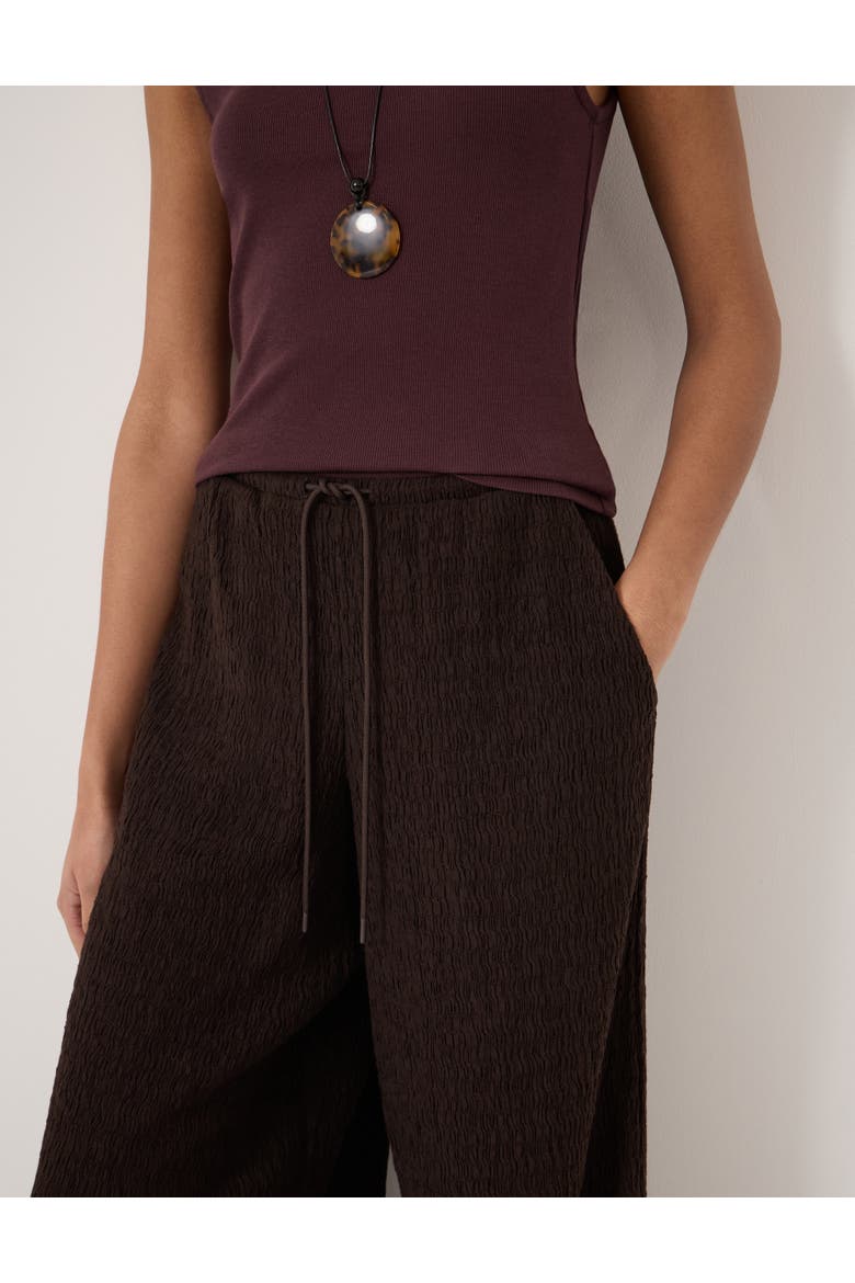 Aria Textured Jersey Wide Leg Pants, Alternate, color, Dark Brown
