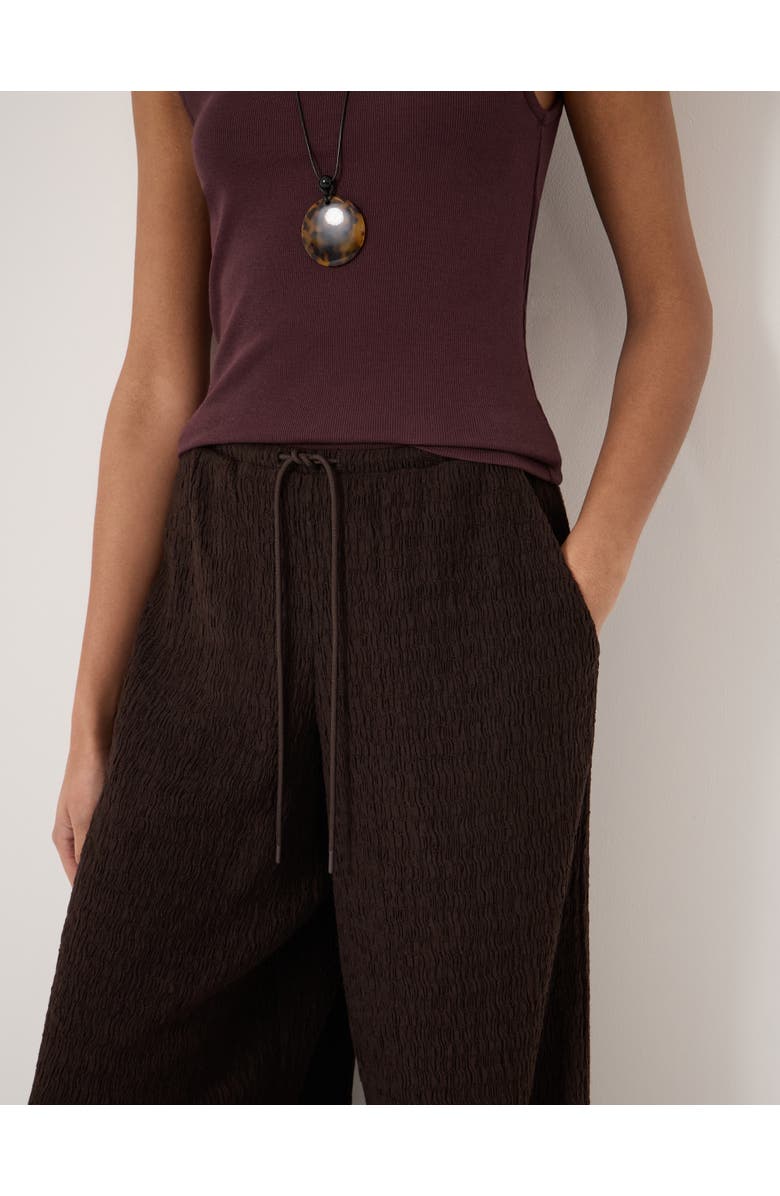 Hush Aria Textured Jersey Wide Leg Pants, Alternate, color, Dark Brown
