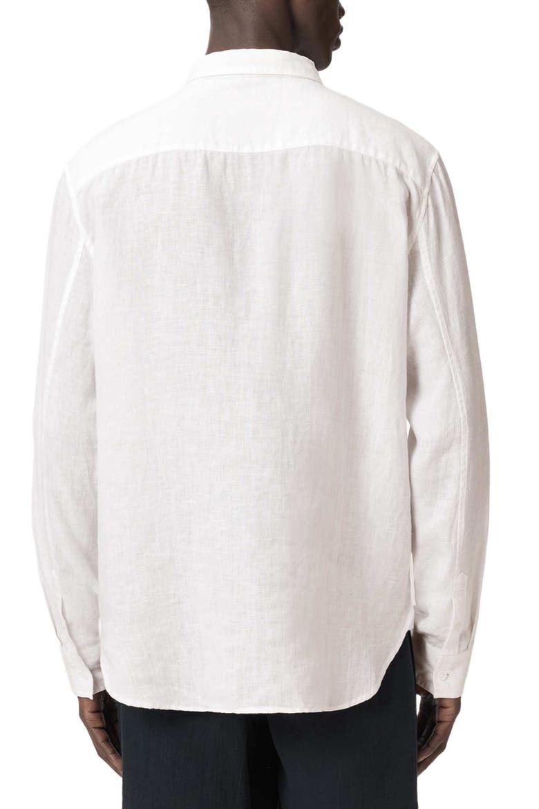 Loom Linen Button-Up Shirt, Alternate, color, WHITE