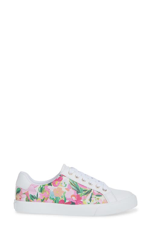 Nine West Layna Snakeskin Embossed Sneaker In Pink