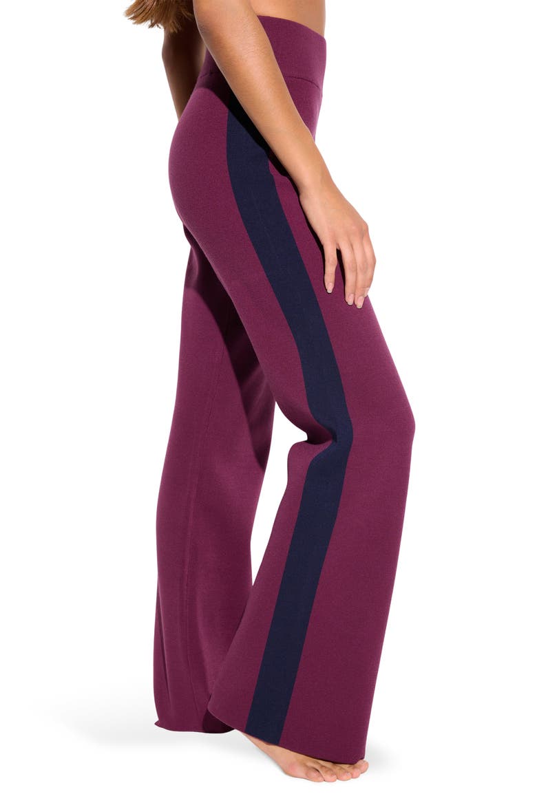 Blake Jacquard Knit Wide Leg Pants, Alternate, color, DARK DAHLIA