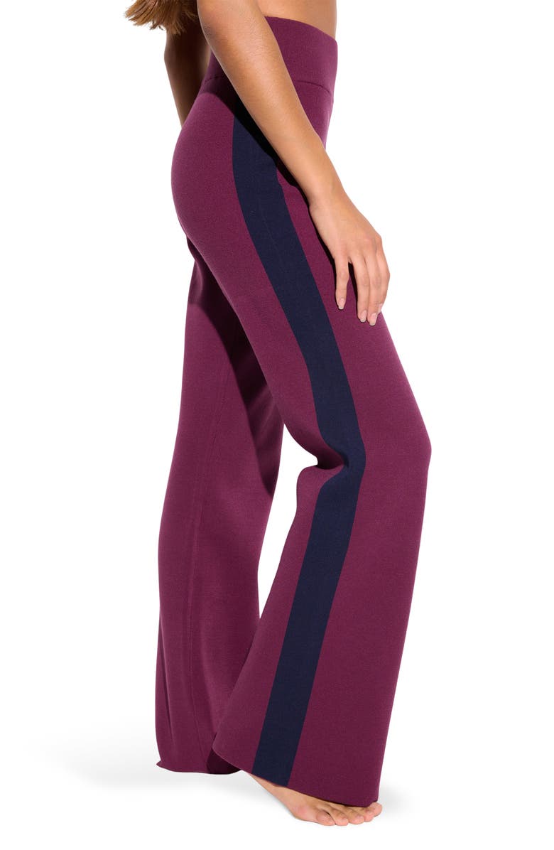 Spiritual Gangster Blake Jacquard Knit Wide Leg Pants, Alternate, color, Dark Dahlia