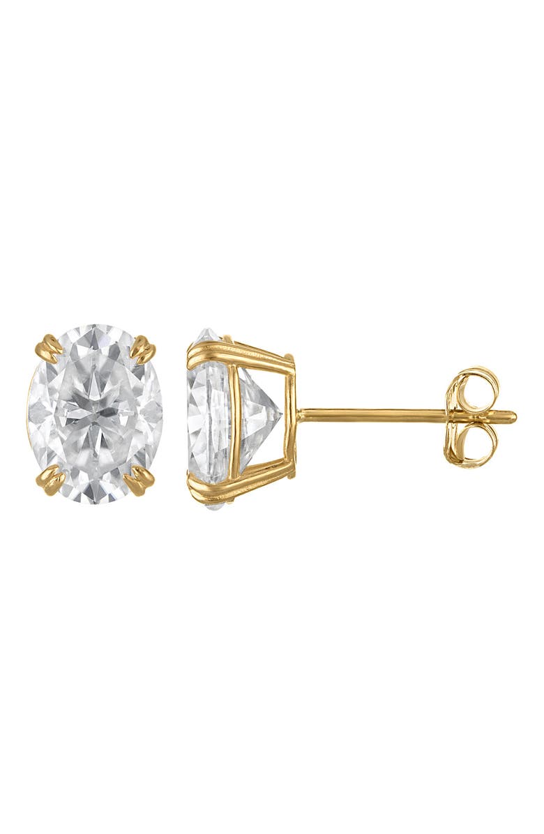 FZN <p>14k Gold Oval Moissanite Stud Earrings</p>, Main, color, Yellow Gold