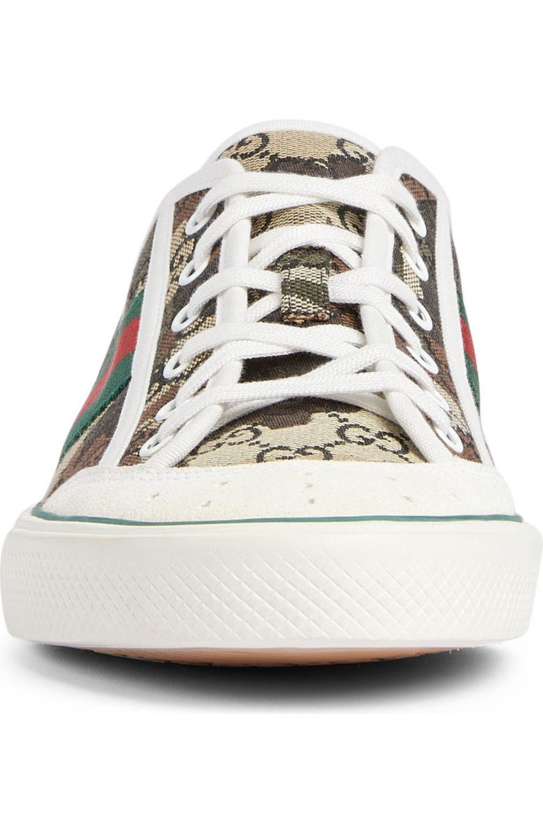 Gucci Tennis 77 Low Top Sneaker, Alternate, color, Beige/ Green Multi