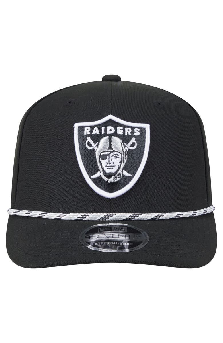 New Era Men's New Era Black Las Vegas Raiders Gameday Multi Rope 9SEVENTY Stretch-Snap Hat, Alternate, color, Black