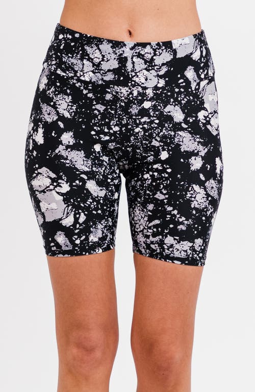 Calypsa Plus Size Mid-thigh Swim Shorts In Black