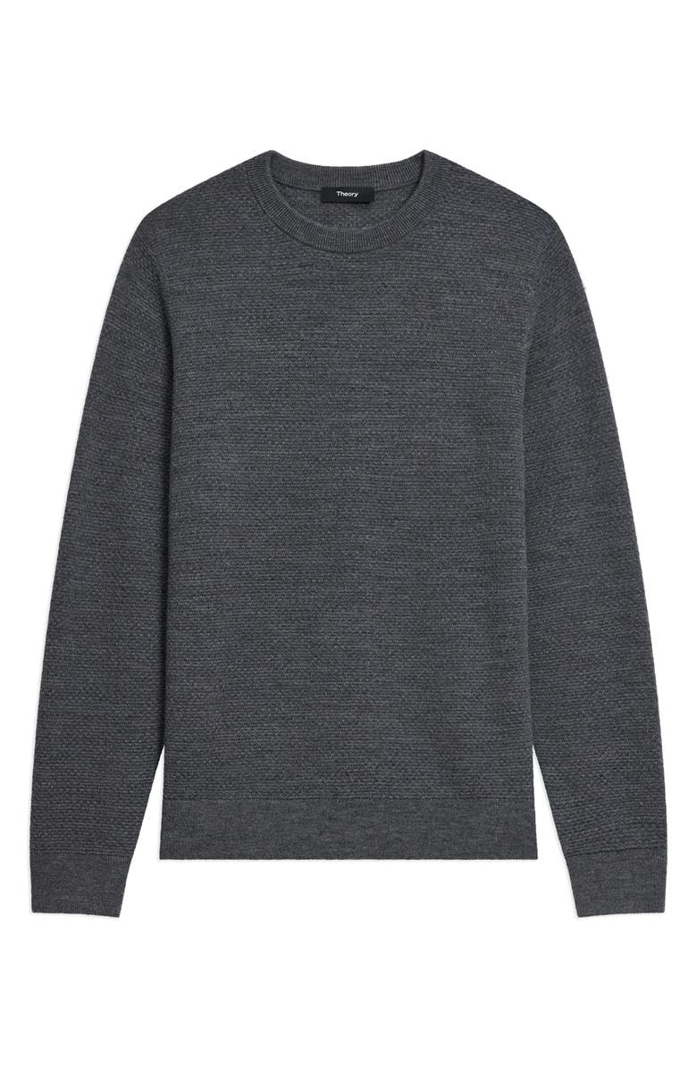 Theory Maden T.Novo Crewneck Wool Sweater, Alternate, color, Dark Grey Melange