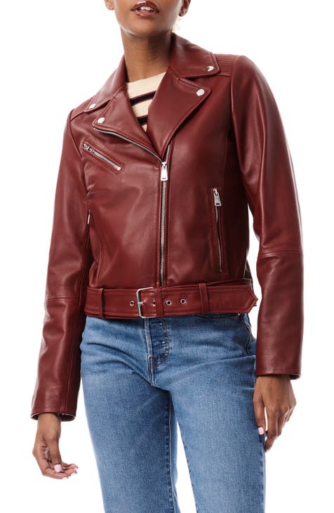 Nordstrom Red leather jacket high quality