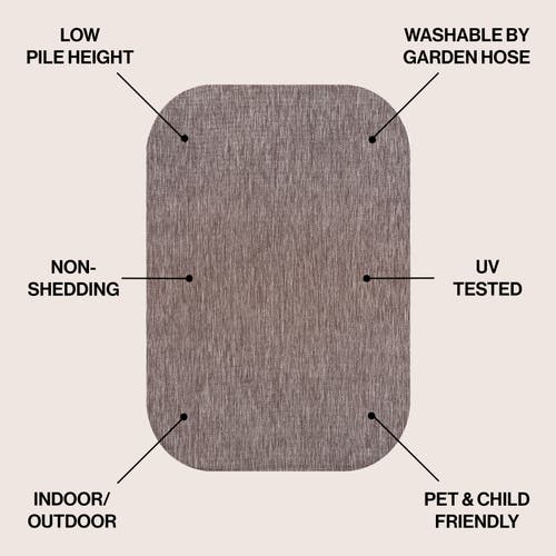 Jonathan Y Miles Modern Minimalist Radius Corner Solid Indoor/outdoor Shaped Area Rug
