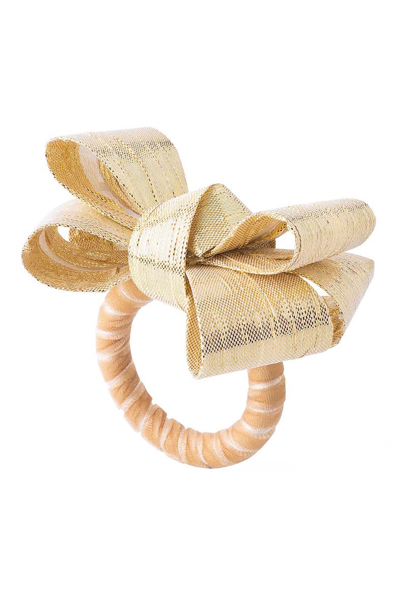 Tuxedo Set of 4 Napkin Rings, Alternate, color, GOLD