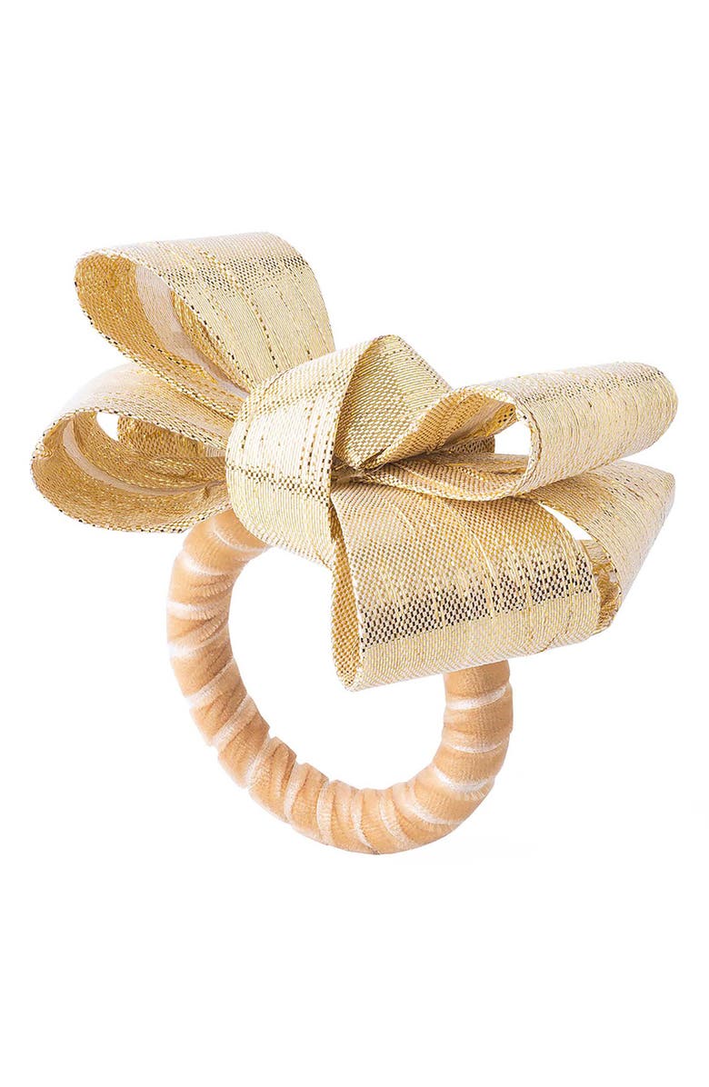 Juliska Tuxedo Set of 4 Napkin Rings, Alternate, color, Gold