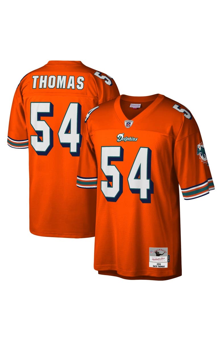 Mitchell & Ness Men's Mitchell & Ness Zach Thomas Orange Miami Dolphins Legacy Replica Jersey, Main, color, Orange
