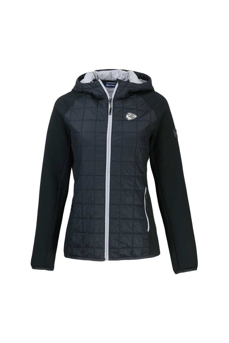 Women's Cutter & Buck Black Kansas City Chiefs Rainier PrimaLoft Eco Hybrid Full-Zip Hoodie Jacket, Alternate, color, Black