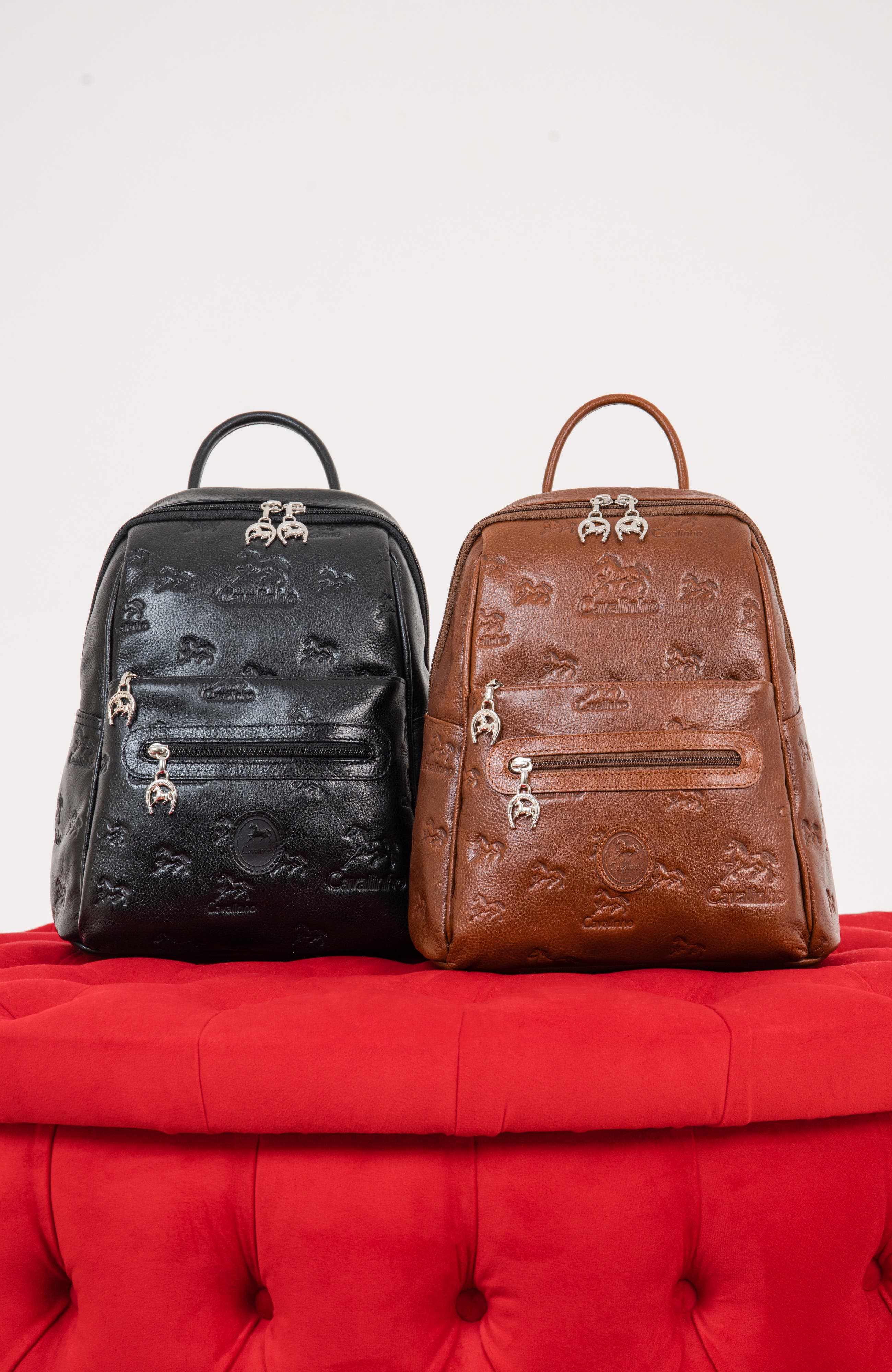 Cavalo Lusitano 412 Embossed Leather Backpack, Alternate, color, Camel Brown