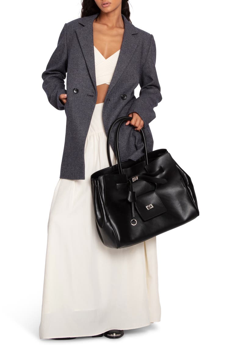Kenzo Double Breasted Blazer, Alternate, color, BLACK