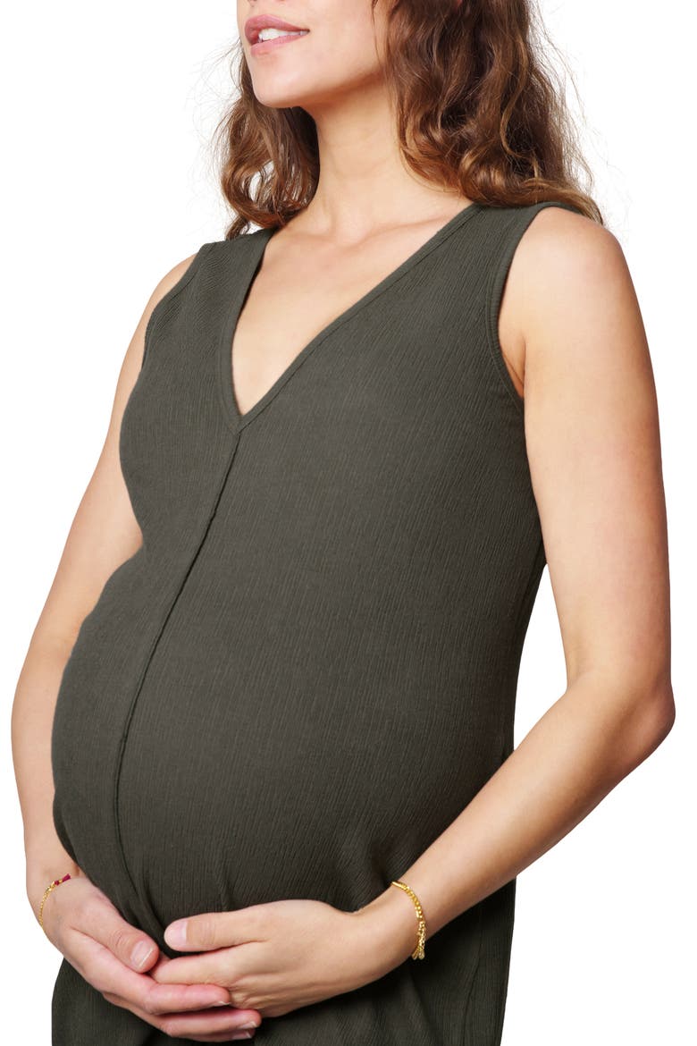 Ingrid & Isabel® Everywhere Midi Column Maternity Dress, Alternate, color, OLIVE