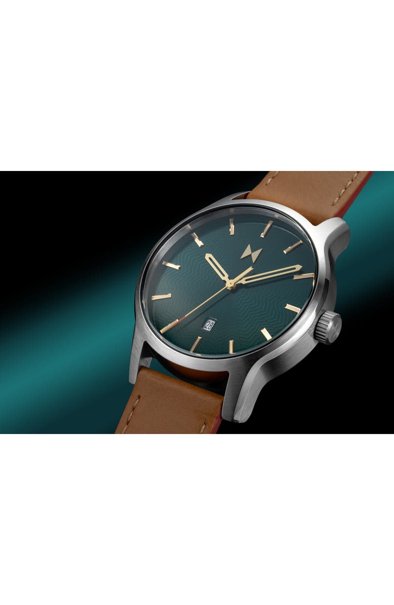MVMT Classic II Alpine Treasure Leather Strap Watch, 44mm, Alternate, color,