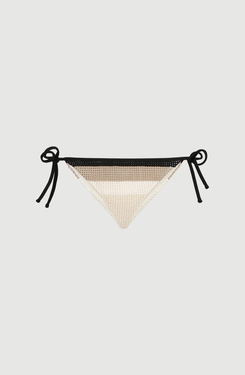 Cotton net knit bikini bottoms