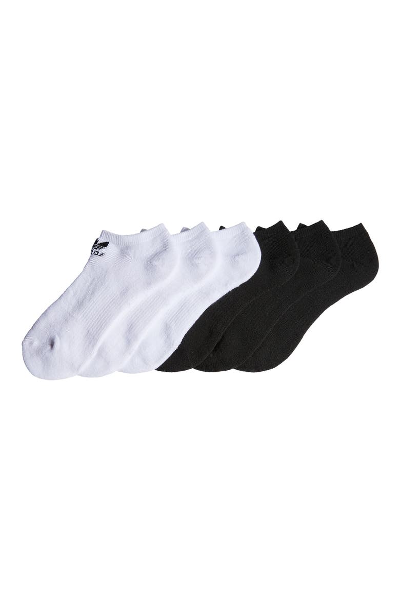 Kids' Originals Trefoil 6-Pack Ankle Socks, Main, color, WHITE/ BLACK