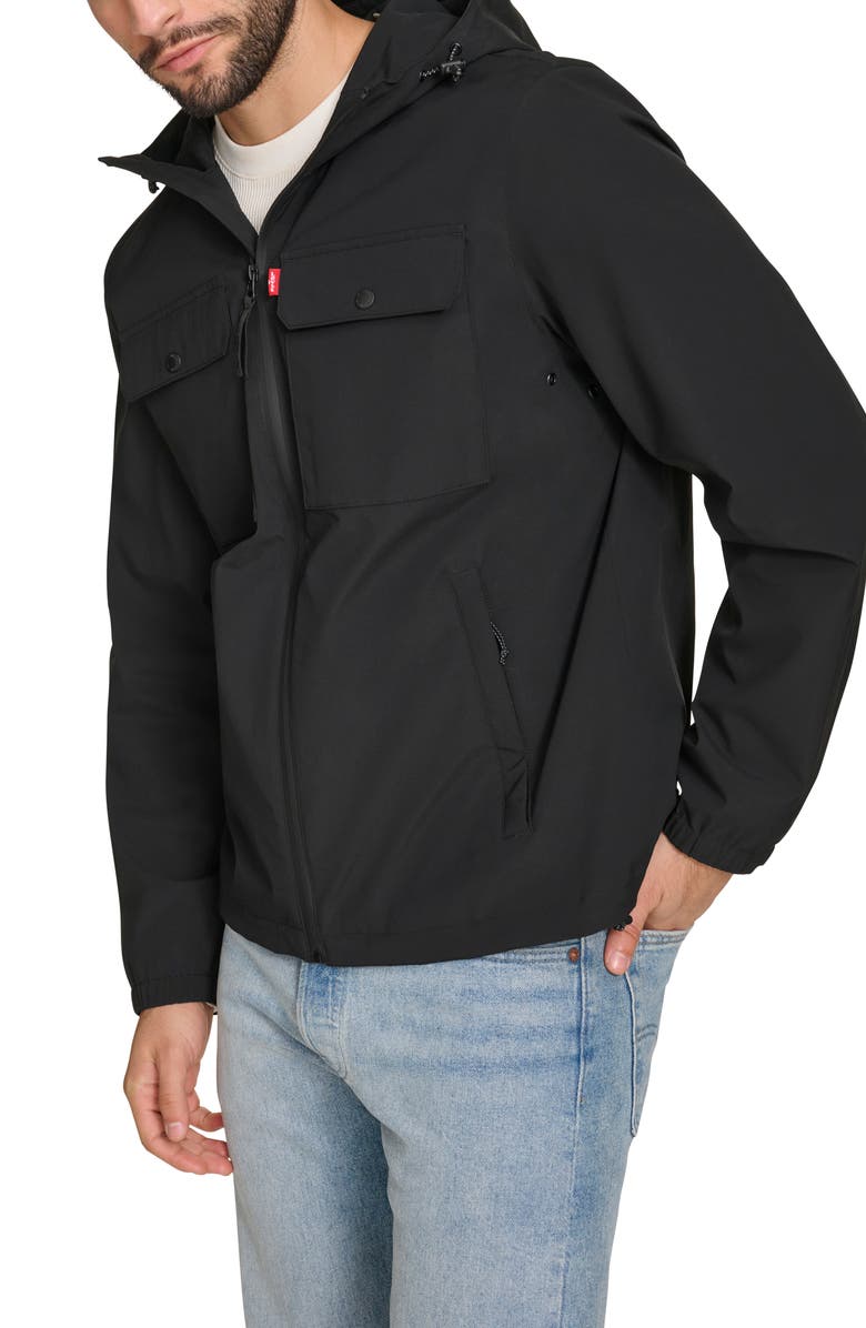 Levi's<sup>®</sup> Hooded Rain Jacket, Alternate, color, Black