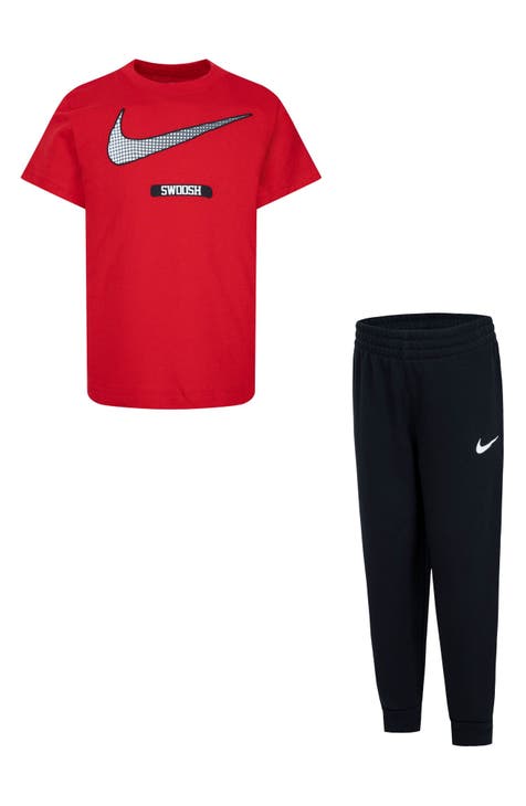 Kids' Swoosh T-Shirt & Pants Set (Little Kid)