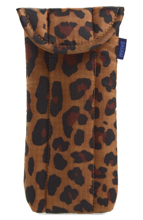 Baggu Puffy Glasses Case In Leopard