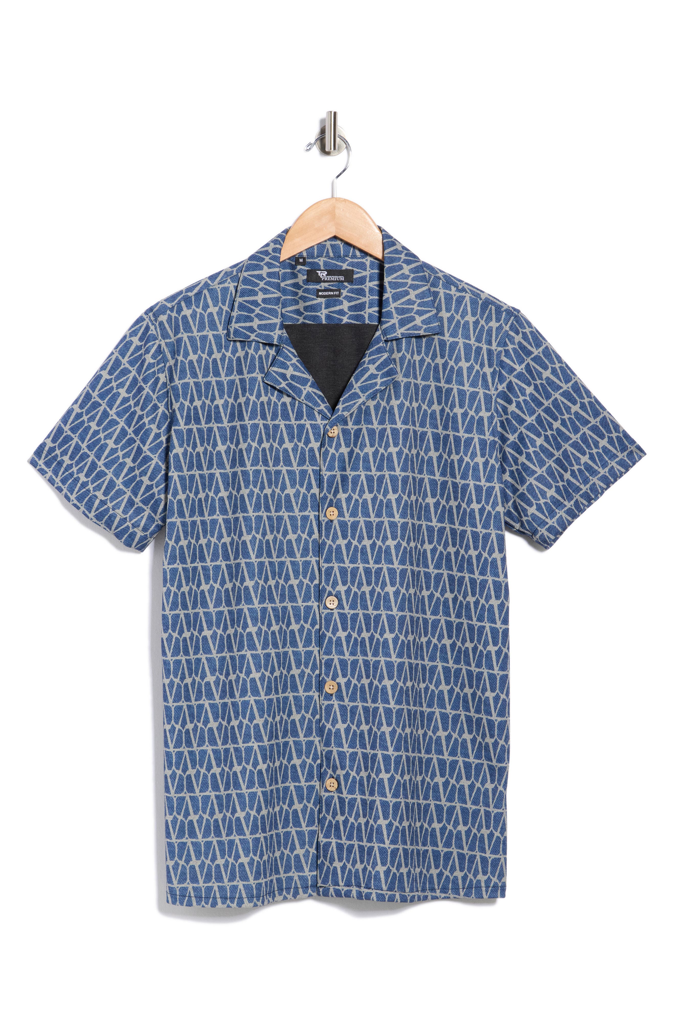 T.R. PREMIUM Modern Fit Textured Camp Shirt