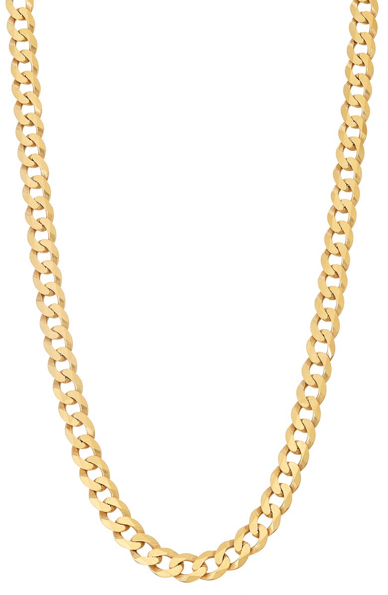 FZN 14K Gold Plated Curb Chain Necklace, Main, color,