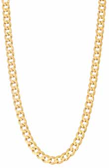 FZN 14K Gold Plated Curb Chain Necklace