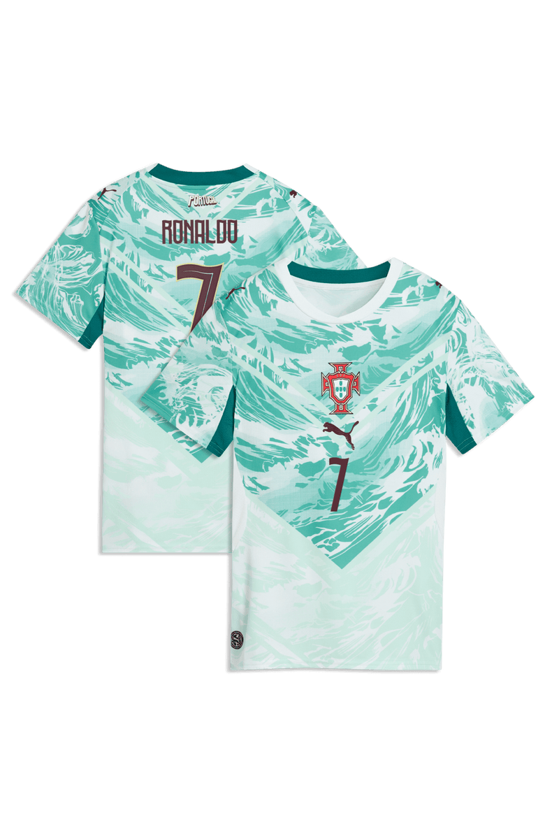PUMA Women's Puma Cristiano Ronaldo Green Portugal National Team 2026 Away Replica Jersey, Main, color, Green