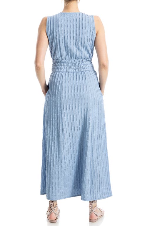 Max Studio Textured Knit Sleeveless Maxi Dress In Sky