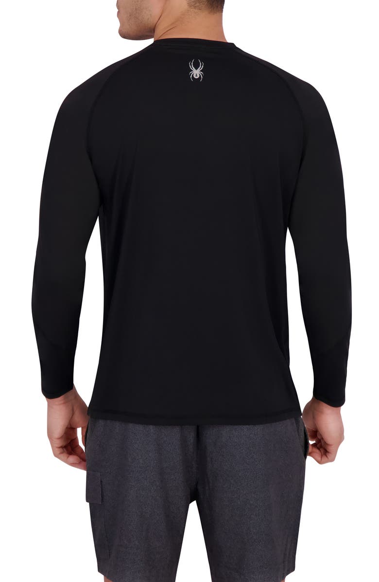 Spyder Long Sleeve Waffle Rashguard, Alternate, color, Black
