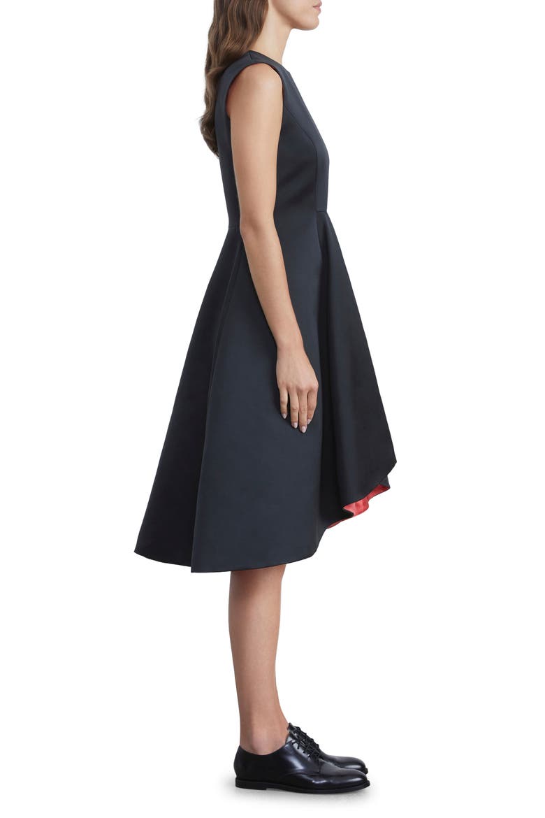 Sleeveless High-Low Fit & Flare Dress, Alternate, color, BLACK