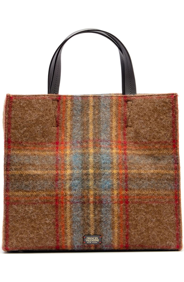 Frances Valentine Margot Wool Plaid Tote, Main, color,