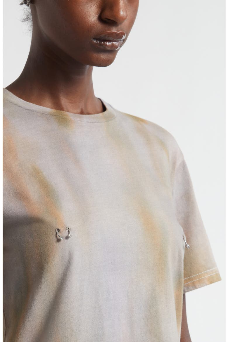 Pierced Rose Print Organic Cotton T-Shirt, Alternate, color, REISHI AURORA