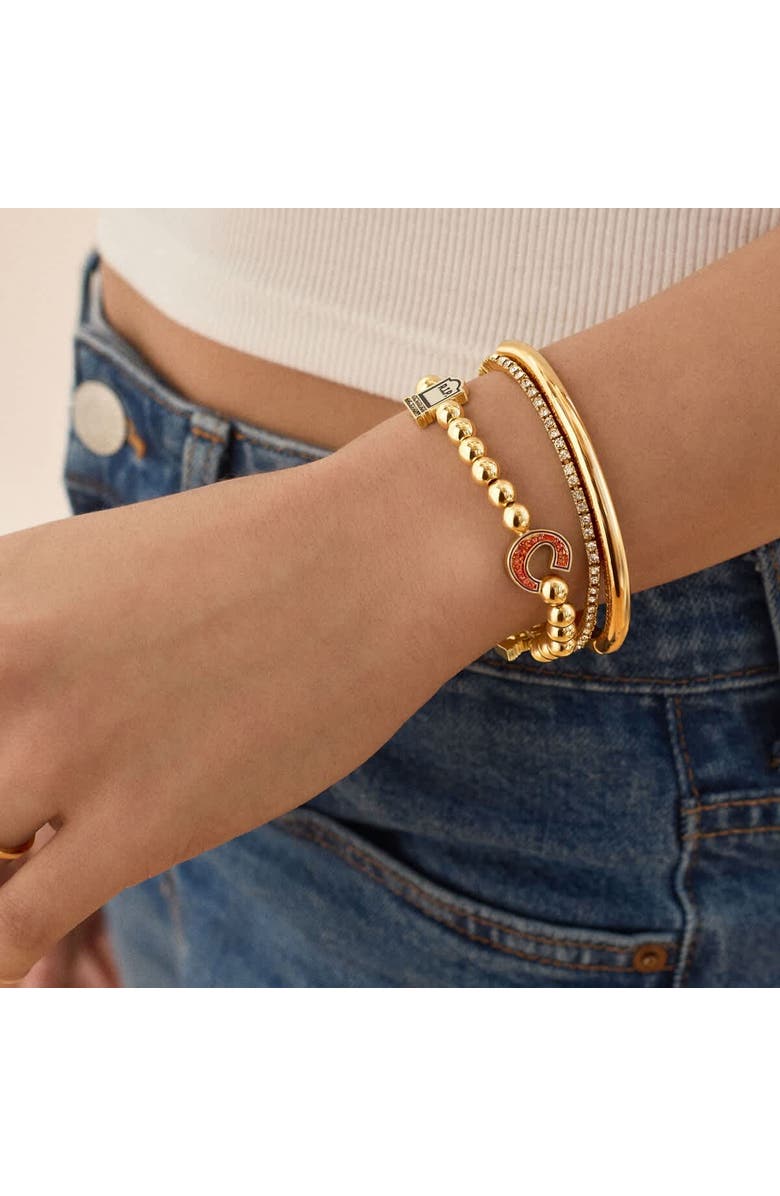 BaubleBar Clemson Tigers Mixed Icon Pisa Bracelet, Alternate, color, Gold