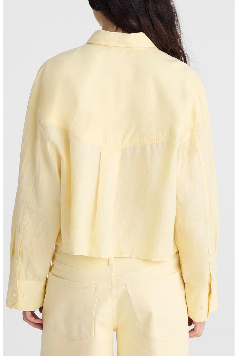 Linen & Cotton Straight Hem Shirt, Alternate, color, CANDLELIGHT