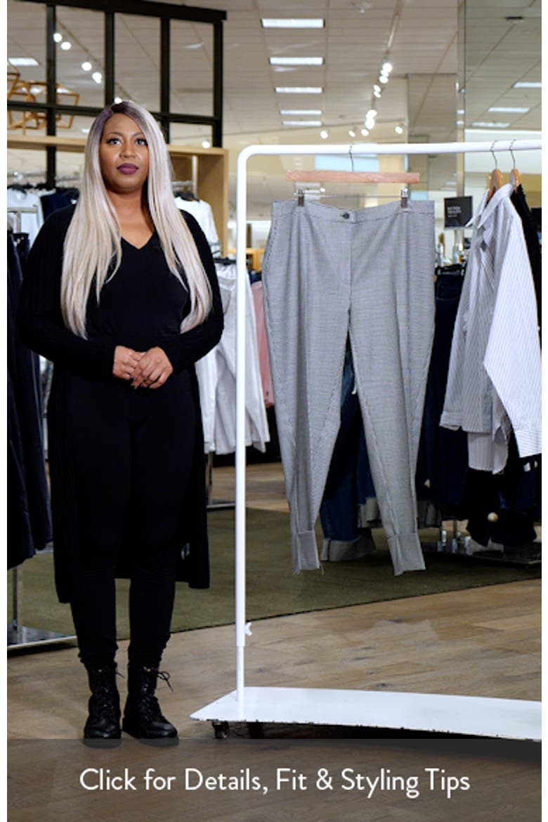 Houndstooth Stretch Virgin Wool Cuff Pants video