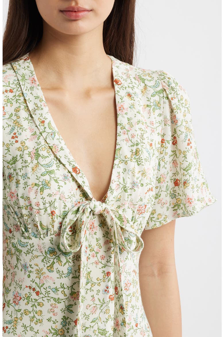 Tyra Floral Short Sleeve Midi Dress, Alternate, color, GARDENER