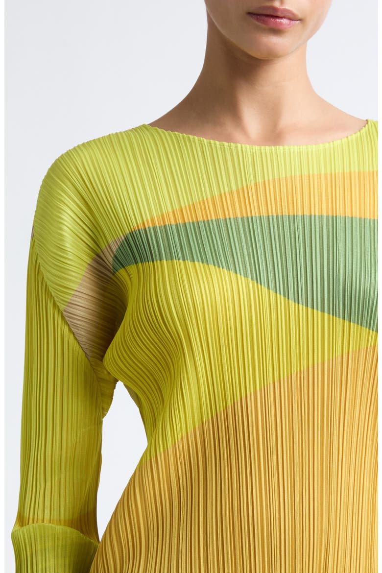 Orbit Pleated Top, Alternate, color, YELLOW
